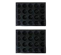 Evarbuild Lot de 2 moules en silicone à 20 trous pour mini pizza, pain, hamburger, moule à gâteau anti-adhésif