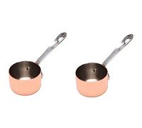 Evarbuild Lot de 2 saucières plaquées cuivre pour sauce, lait, frites, sauce, restaurant occidental, pot en cuivre spécial 3,8 cm
