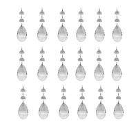 Evarbuild Lot de 20 cristaux de , en de larme transparents, pendentifs en de larme pour lustres (50 mm, transparent)