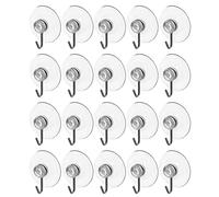 Evarbuild Lot de 20 crochets à ventouse pour fenêtre Transparent 32 mm