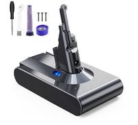 EVARY Batterie de Rechange, 8000 mAh, V8, pour aspirateur Dyson V8, Compatible avec Absolute Animal Motorhead Absolute Pro SV10 (2 filtres + 1 Pinceau)