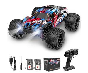 EVARY Voiture télécommandée 40 Km/h 1:16 Monster Truck rc 2.4 GHz,4x4 télécommandée Tout Terrain,2 * 2000mah Batteries,Durée du Jeu 50+ Min.