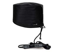 EvasHair - Casque Chauffant - Pour Hydratation en Profondeur des Cheveux Crépus, Frisés, Bouclés - Température Ajustable - Minuterie - Avec Charlotte et Sac de Rangement