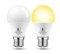 EvaStary Ampoule LED Crepusculaire E27, 9W LED Lampe à Capteur Crépusculaire, équivalent à 60W, blanc chaud 3000K, pour porche, jardin, terrasse, Non Dimmable, Lot de 2