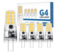EvaStary Ampoule LED G4 12V AC/DC, 220LM Blanc Chaud 3000K, 2W Équivalent 25W Ampoule Halogène, Sans Scintillement, Non-Dimmable, LED 12V pour Lustre, Hotte d'aspiration pour la Cuisine, Lot de 5