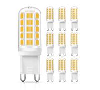 EvaStary Ampoules LED G9, Ampoule halogène G9 équivalente à 40W, Ampoules LED à économie d'énergie, 400LM 3000K 220-240V Socle G9 Ampoule LED pour cristal, non scintillantes, non gradables, 10 pack