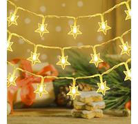 EvaStary guirlande lumineuse étoile, 2 modes guirlande lumineuse à piles 6M 40LED, lumière scintillante étanche pour Noël, mariage, anniversaire, fête d'intérieur et d'extérieur, blanc chaud