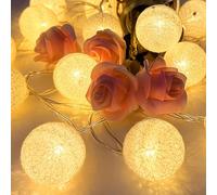 EvaStary LED Lumineuse Boule Coton, 3M 20er LED Cotton Globe Light, Interieur Decoration Noël Deco, Chambre d'enfant, Bebe, Noël, Résidentiel, Chambre Mariage Atmosphera Décorations