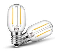 EvaStary Vintage Ampoule à Filament LED E14, 1W équivalent à 10W, T22 Veilleuse Tubulaire Vintage Amber, Blanc Chaud 2700K, 220-240V, Pour Frigo, Lampes à Sel, Lampes de, Machine a Coudre, lot de 2