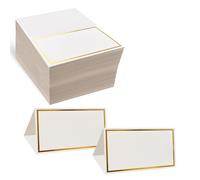 Evaster Place Cards Pack de 100 cartes de place de nom de tente premium pour reglage de table avec bordure d'or 2x3,5 pouces - Perfect for Weddin