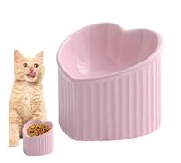 Evawfe - Katznacf Keramik | Scap de marche pour la nourriture et l'eau pour animaux de compagnie | Augmenté, au cœur, bol de chat étrange, porcelaine plate pour a Mittelgr