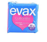 EVAX Serviettes hygiéniques Cottonlike Normal Plus avec ailettes, 2 paquets de 8 articles (16 unités), 100 % propres, 0 % d'odeur