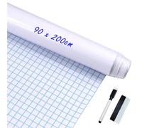 EVBEA Tableau Blanc Adhésif Mural 90x200cm Multifonction Ardoise Effaçable Grand Sticker Autocollant Mural Rouleau Adhésif Whitebord Marqueur pour l'Ecole Bureau Accueil Frigo
