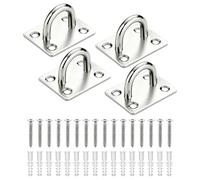 EVBOTGEE 4 Pièces Crochet Plafond Forme U en Acier Inoxydable 304 avec Vis, Pontet Inox et Plaque à Oeil Robustes, pour Fixation Plafond ou Crochet Mural Visser
