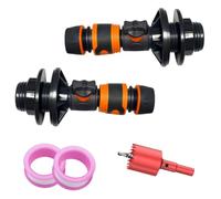EVBOTGEE Lot de 2 conduits de citernes de pluie avec robinet d'arrêt 3/4" 16 mm filetage extérieur Quick Connector Raccord de réservoir d'eau Raccord de réservoir d'eau Joint pour réservoir d'eau de
