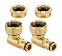EVBOTGEE Lot de 2 raccords de robinet en laiton, 1/2" et 3/4", filetage intérieur coudé à 90°, raccord de tuyau rotatif à 360°, raccord de robinet extérieur pour tuyau de tuyau, adaptateur de robinet