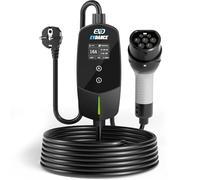 EVDANCE Chargeur Voiture Electrique 3.68KW [1-Phase, 6.1m, 6-16A] avec 0-12h Time Delay, Type 2 Portable Recharge Voiture Electrique Compatible avec PHEV/EV