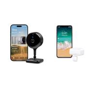 EVE Cam - Caméra intérieure Intelligente, résolution 1080p, Wi-FI, confidentialité absolue & Door & Window - Smart Contact Sensor for Doors & Windows, Notifications (Open/Closed State)