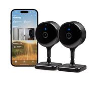 EVE Cam Lot de 2 - Caméra intérieure Intelligente, résolution 1080p, Wi-FI, confidentialité absolue, HomeKit Secure Video, Notifications iPhone, Micro et Haut-Parleur, Vision Nocturne