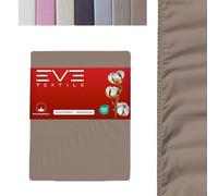 EVE - Drap-housse textile - 100 % coton - Drap-housse, draps, draps, draps, draps, draps, jersey - 1 x marron clair - 160 x 200 cm