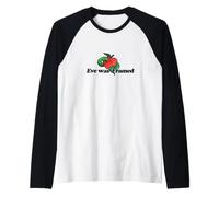 Eve était Une Illustration encadrée d'un Serpent et d'une Pomme Manche Raglan
