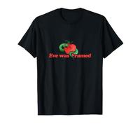 Eve était Une Illustration encadrée d'un Serpent et d'une Pomme T-Shirt