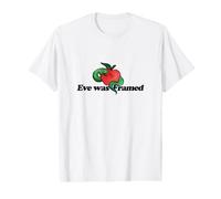 Eve était Une Illustration encadrée d'un Serpent et d'une Pomme T-Shirt Graphique avec Valeur