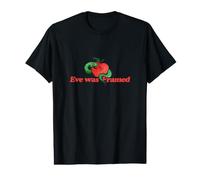 Eve était Une Illustration encadrée d'un Serpent et d'une Pomme T-Shirt Graphique avec Valeur