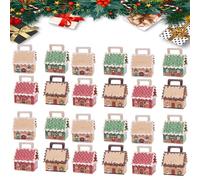 Eve House Wonderland Lot de 24 boîtes cadeaux en papier en forme de maison avec poignée pour emballage de bonbons, décorations festives