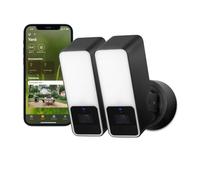 EVE Outdoor Cam Lot de 2 - caméra projecteur sécurisée, sécurité et confidentialité maximales (HomeKit Secure Video), 1080p, Vision Nocturne, Wi-FI (2,4 GHz), détecteur de Mouvement