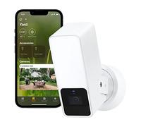 Eve Outdoor Cam (White Edition) - caméra sécurisée avec projecteur, confidentialité (HomeKit Secure Video), vision nocturne, Wi-Fi (2,4 GHz), détecteur de mouvements, communication bidirectionnelle