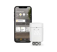 Eve Thermo (Apple Home) - Vanne de radiateur intelligente avec afficheur LED, contrôle automatique de la température, sans passerelle, commandes tactiles intégrées, Bluetooth, Thread