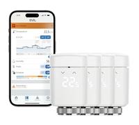 EVE Thermo (Matter) Lot de 4 vannes thermostatiques intelligentes, contrôle Automatique de la température, Amazon Alexa, Apple Home, Samsung SmartThings, Google Home, nécessite Thread Border Router