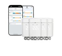 EVE Thermo (Matter) Lot de 4 vannes thermostatiques intelligentes, contrôle Automatique de la température, Amazon Alexa, Apple Home, Samsung SmartThings, Google Home, nécessite Thread Border Router