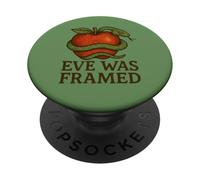Eve Was Cadre féministe Serpent Pomme Rétro Jardin PopSockets PopGrip Adhésif