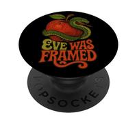 Eve Was Cadre féministe Serpent Pomme Rétro Jardin PopSockets PopGrip Adhésif