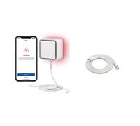 Eve Water Guard - Détecteur de Fuite d'eau pour Maison connectée avec câble de détection de 4 m, sirène de 100 DB et alertes de Fuite sur iPhone, iPad, Apple Watch (Apple HomeKit), Bluetooth, Thread