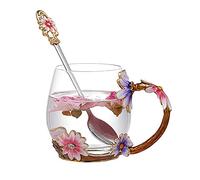 evecase Tasse Marguerites Fleurs Avec Cuillère,Cadeau Femme/Maman/Nounou/Maitresse/Mamie,Cadeau Anniversaire Femme|Fete des Meres|Fete des Grand Mere|Femme Noel|Maman Noel|Saint Valentin Femme