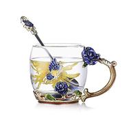 evecase Tasse Papillons Rose Fleurs Avec Cuillère,Cadeau Femme/Maman/Nounou/Maitresse/Mamie,Cadeau Anniversaire Femme|Fete des Meres|Fete des Grand Mere|Femme Noel|Maman Noel|Saint Valentin Femme