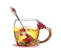 evecase Tasse Papillons Rose Fleurs Avec Cuillère,Cadeau Femme/Maman/Nounou/Maitresse/Mamie,Cadeau Anniversaire Femme|Fete des Meres|Fete des Grand Mere|Femme Noel|Maman Noel|Saint Valentin Femme