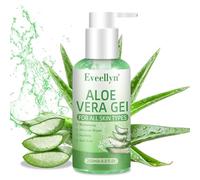 Eveellyn Gel d'aloe vera 100 % pur pour le visage et le corps, apaisant naturel, crème hydratante nourrissante pour peaux sèches et sensibles, après-soleil et après-rasage (250 ml)