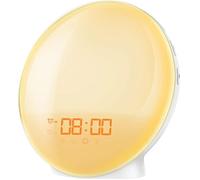 Eveil Lumière avec LED Réveil Lumineux Lampe Radio FM, Simulateur D'aube,7 Sons Naturel, 256 RGB couleurs