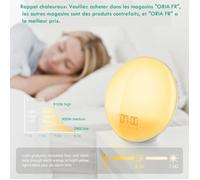 Eveil Lumière - Lampe de Réveil Rechargeable - Simulation de lever du soleil - 7 sons naturels - Radio FM
