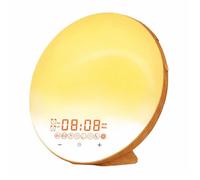 Eveil lumière led - Aueq - réveil simulateur d'aube crépuscule 2 réveils 9 sons naturel fonction snooze veilleuse réveil lumière