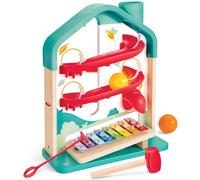 Hape Toboggan Musical Arc-en-Ciel - Jeu Éducatif, Éveil Bébé 12 Mois - Apprentissage Cause à Effet, Couleurs, Musique - Cadeau Fille Garçon Instrument Musique- Motricité Fine et Pensée Critique