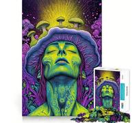 Éveil psychédélique Un puzzle surréaliste de 1000 pièces fusion de champignons pour adolescents jeu de logique et de réflexion ambiance apaisante et amusante bords lisses cadeau d'anniversaire 38x52cm