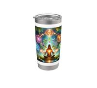 Éveil spirituel méditation art cosmique énergie Gobelet isotherme en acier inoxydable double paroi
