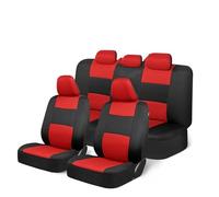 EVEKHAHHRB Ensemble Complet Housses Siège Auto Universelles Housse Volant Protection Épaules Compatible Plupart des Voitures SUV Camions Housse Siege Voiture(Red)