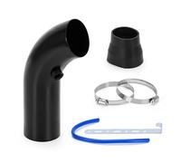 EVEKHAHHRB Entrées Filtre À Air Universel 3 "76mm Tuyau D'admission Froide Kit D'induction Turbo Cône Aluminium JR-AIT28 + Performance IMK14 Tuyau D'Admission d'air(Black Pipe)