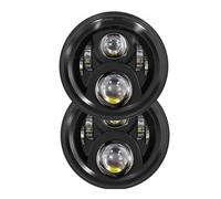 EVEKHAHHRB Feux Avants 1 Paire Pour Suzuki Pour Voiture Samurai 4x4 7 Pouces Phare Led Salut/bas H4 Halo Yeux DRL Ensemble De Phares Phares Phare Avant(50w light Black)